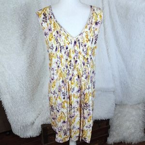 🌺 Old Navy Floral Dress - Yellow and Purple XXL